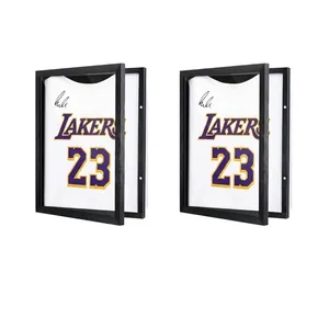 Vitrina Para Camisetas Caja De Sombra Madera MDF Y Acrílico Puerta Magnética Para Recuerdos Deportivos Decoración De Pared