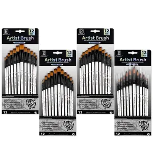 Pennelli Da Pittura Professionali Setole In Nylon Manico In Legno Per Pittura Acrilica Olio Acquerello