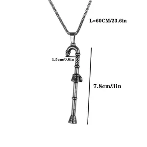 Pendentif rétro de Noël en forme de sucre d'orge argenté avec dimensions détaillées