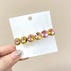 Elegant Korean style spring hair clip featuring sparkling K9 gradient crystals