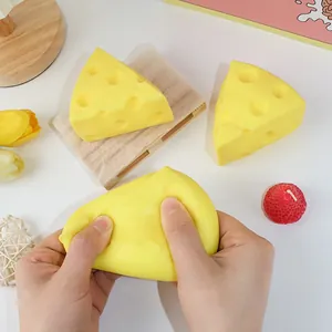Creative simulation cheese squishy toy for stress relief with slow rebound effect