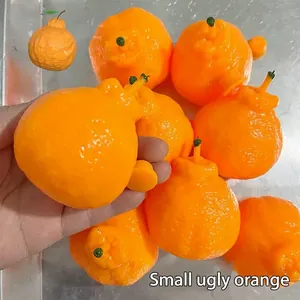 Realistic orange-colored ugly tangerine squishy slow rebound decompression toy for stress relief