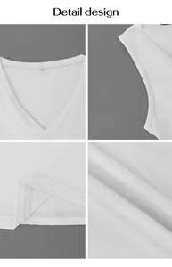Close-up of white V-neck crop top detailing neckline and soft fabric texture.