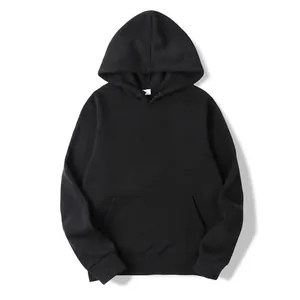 Men Solid Color Fleece Lined Hoodie Pullover Loose Fit Long Sleeve Sweatshirt Warm Casual Sporty Hooded Top For Teens