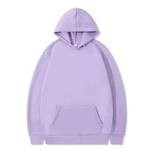 Classic plain lavender fleece hoodie in 220g fabric, European size fit
