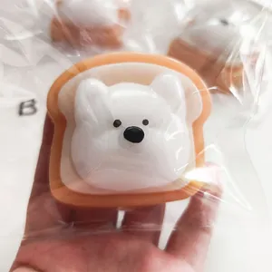 Cute white bear toast soft slow rebound squishy toy for stress relief variant B