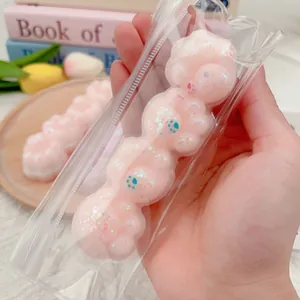 Schattige roze kattenpoot squishy speelgoed met glitter voor stressverlichting en rust