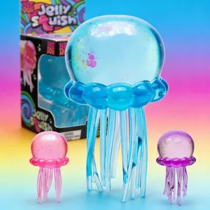 Close-up of dream jellyfish maltose squishy toys with translucent jelly texture