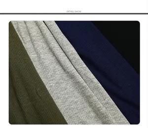 Macro view of ribbed knit fabric in multiple colors for women's pencil skirt.