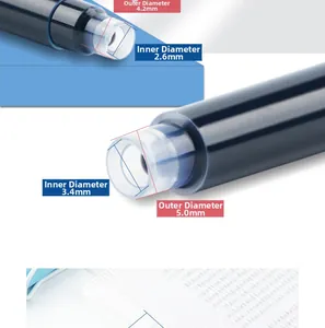 Detailed macro view showing the precise 3.4mm and 2.6mm inner diameters of ink cartridges