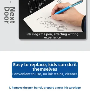 Demonstration of easy and clean 3.4mm fountain pen ink cartridge installation steps