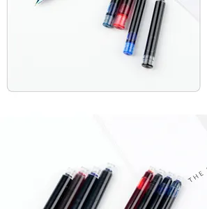 Detailed view of 3.4mm universal fountain pen ink cartridges in various colors