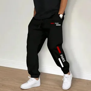 Pantaloni Sportivi da Uomo Casual Con Stampa Paris Coulisse in Vita per Autunno Inverno Pantaloni da Tuta Comodi