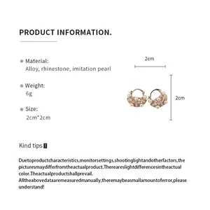 Detailed specs for French vintage hollow pearl basket earrings with size and material info