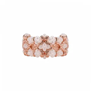 Vintage Armband in Roségold mit Perlen und floralem Muster für Damen, magnetisch