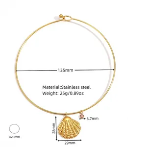 Vue technique détaillée du collier ras-du-cou en or avec dimensions et poids précis
