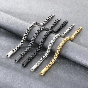 Ensemble de bracelets gourmette en acier titane pour hommes aux finitions variées
