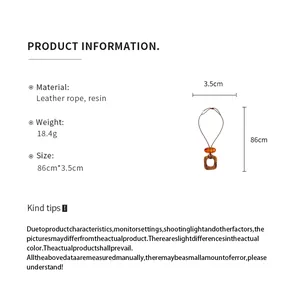 Dettagli del prodotto per collana con pendente in resina con dimensioni e materiali