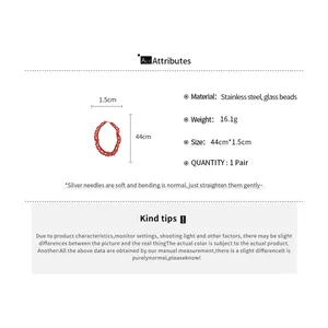Detailed product attributes and size guide for red crystal beaded flower necklace