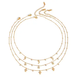 Elegante 18K vergulde roestvrijstalen kettingen met dolfijn ster en schildpad hangers