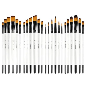 Ensemble de pinceaux d'artiste professionnels en nylon pour peinture à l'huile.