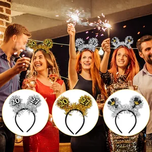 Lot de serre-têtes festifs Nouvel An 2027 à guirlandes pour fête et décoration