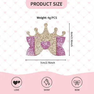 Glitzer Krone Schleife Haarspange Maße 7x6cm für Kinder Valentinstag