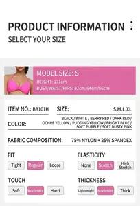 Comprehensive product specifications and sizing info for halter neck yoga sports bra