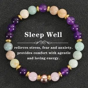 Bracelet en perles de pierre naturelle pour le stress et le sommeil