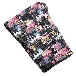 Mens streetwear fashion printed skinny jeans featuring colorful graffiti patterns
