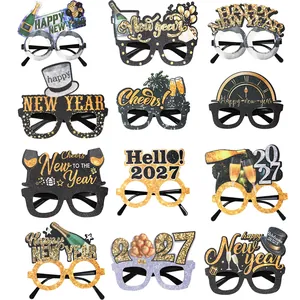 Happy New Year Party Glasses 2026 Glitter Celebration Decorative Eyewear Photo Booth Props For Celebration