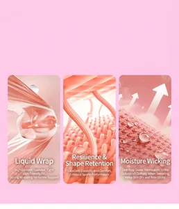 Détail du tissu brossé rose de la veste de yoga montrant l'élasticité et l'évacuation d'humidité