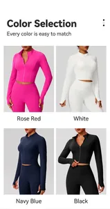 Vestes de yoga zippées à séchage rapide pour femmes en quatre couleurs éclatantes