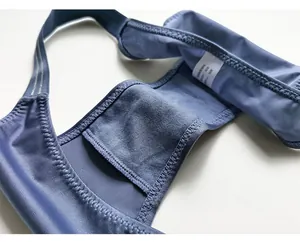 Close-up of seamless ice silk thong showing soft cotton lining and fabric tag