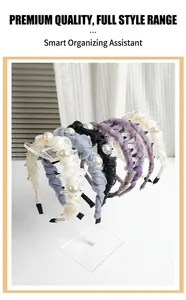 Transparent acrylic headband display stand holder rack for hair accessories storage