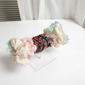 Clear acrylic hairband display stand and headband storage organizer for home dresser