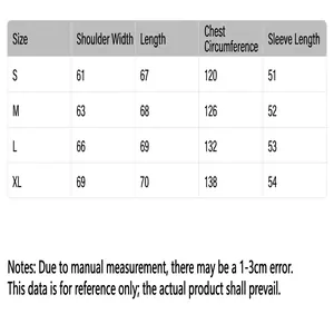 Detailed size guide for 2025 winter loose fashion pilot baseball jacket measurements