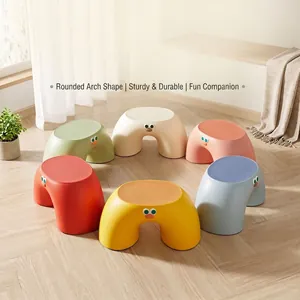 Taburete De Plástico Arcoíris Nórdico Creativo Reposapiés Grueso En Forma De U Banco Antideslizante Para Cambiar Zapatos Niños Adultos