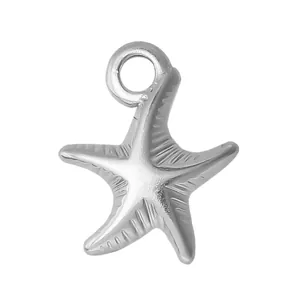 High quality 304 stainless steel starfish pendant charm for DIY jewelry making crafts