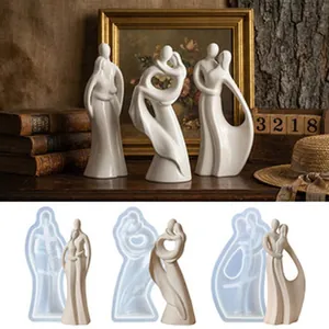 Moules en silicone DIY pour figurines de couple abstraites et ornements en résine.