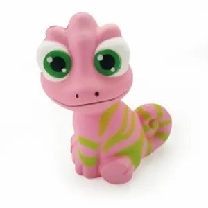 Pink cartoon chameleon Pascal squishy toy slow rebound stress relief toy for kids