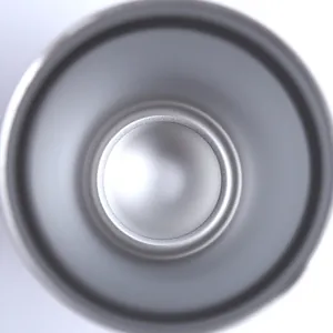 Top-down view of a seamless 304 stainless steel interior for a 20oz tumbler cup