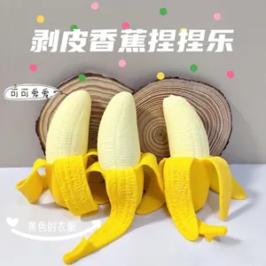 Creative Realistic Banana And Dough Stick Stress Relief Toy Soft Rebound TPR Squeeze Sensory Toy For Youth Decompression Gift