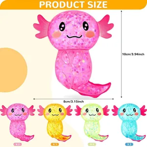 Axolotl Squishy Spielzeug Maße und buntes Multipack-Set-Display