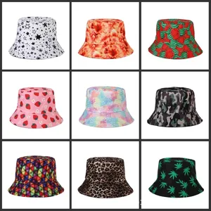Collection of stylish bucket hats with various colorful patterns and designs