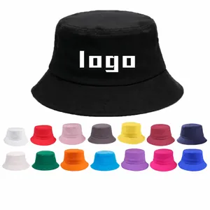 Unisex Cotton Bucket Hat Solid Color Flat Top Sun Protection Fisherman Hat For Outdoor Casual Everyday Summer Sun Hat