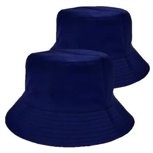 Unisex Cotton Bucket Hat Solid Color Flat Top Sun Protection Fisherman Hat For Outdoor Casual Everyday Summer Sun Hat
