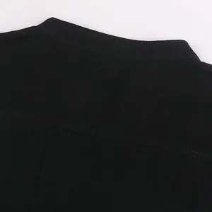 Close-up detail of the black medieval Renaissance shirt collar with fine stitching
