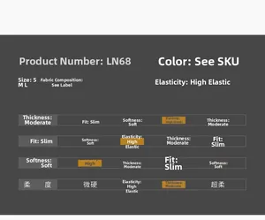 Detailed product attribute chart for loose yoga harem pants showing fit and fabric