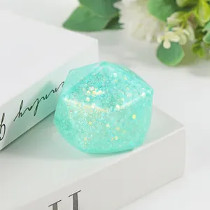 Mint green diamond-shaped glitter squishy toy for stress relief and fun decompression